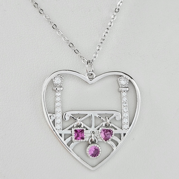 Paris Love Bridge Necklace 'The Pont des Arts' 925 Sterling Silver - Picture 1 of 9